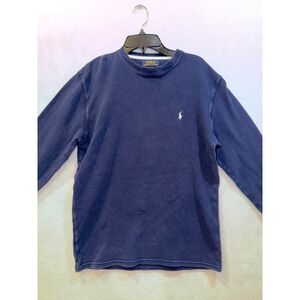 Polo Ralph Lauren Mens Waffle Knit Long Sleeve Shirt Navy Blue Size M‎